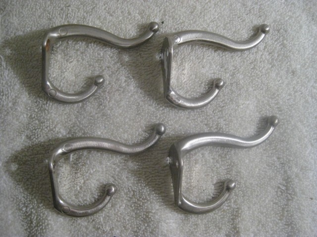 Brushed Nickle COAT HOOK WALL MOUNT Lot of 4