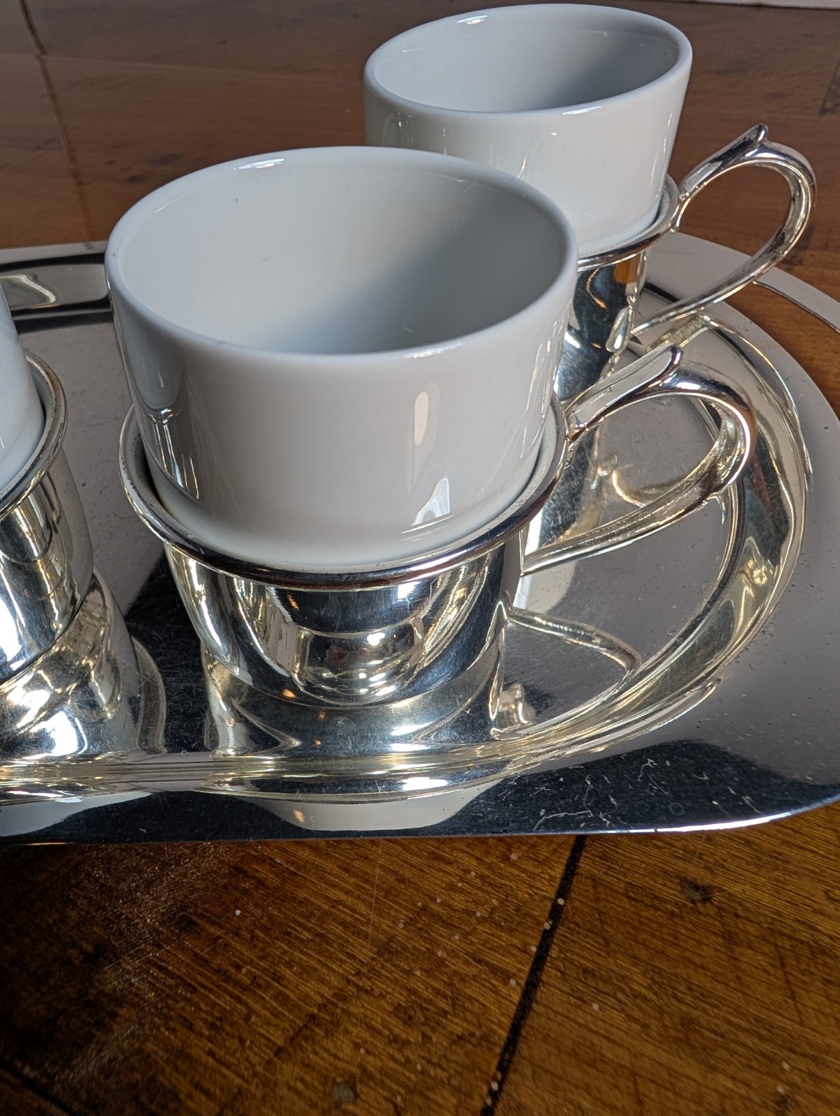 Silver Plated Expresso Cups With Serving Tray/Italy/Tognana/Vintage