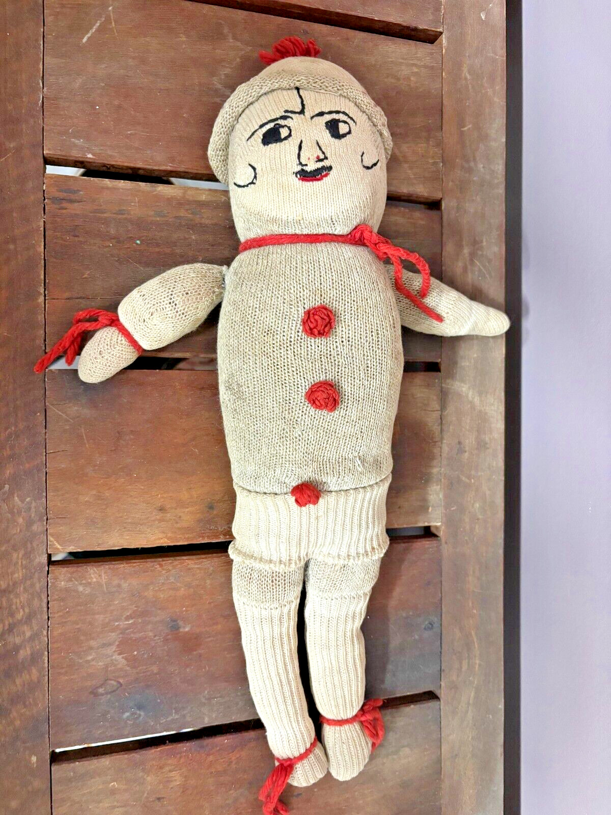 Vintage Antique American Primitive Folkart Handmade Cloth Rag Doll