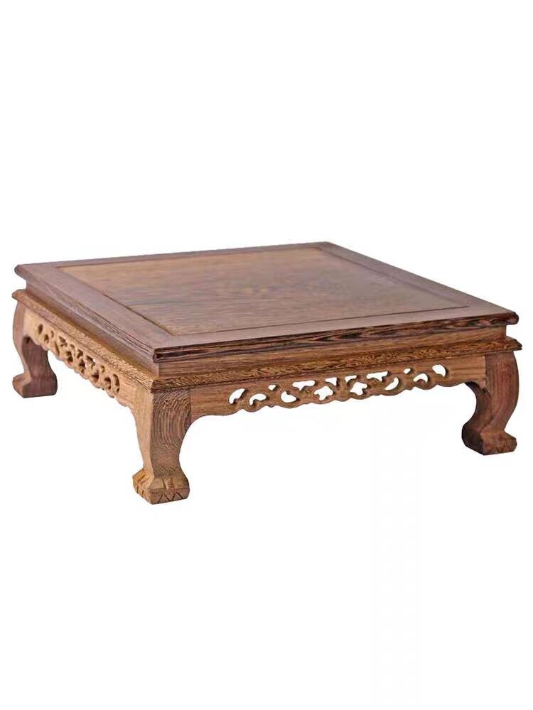 32.5cm（12.8in）Wooden Stand Brown Ji-Jhi Wood Rectangle Curio Display Vase Base