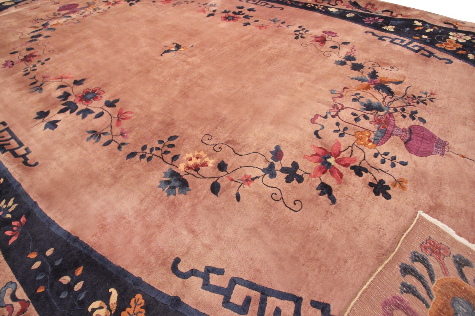 13×21 Antique Art Deco Art Nouveau Handmade Area Rug Rare Beige 388cm x 640cm