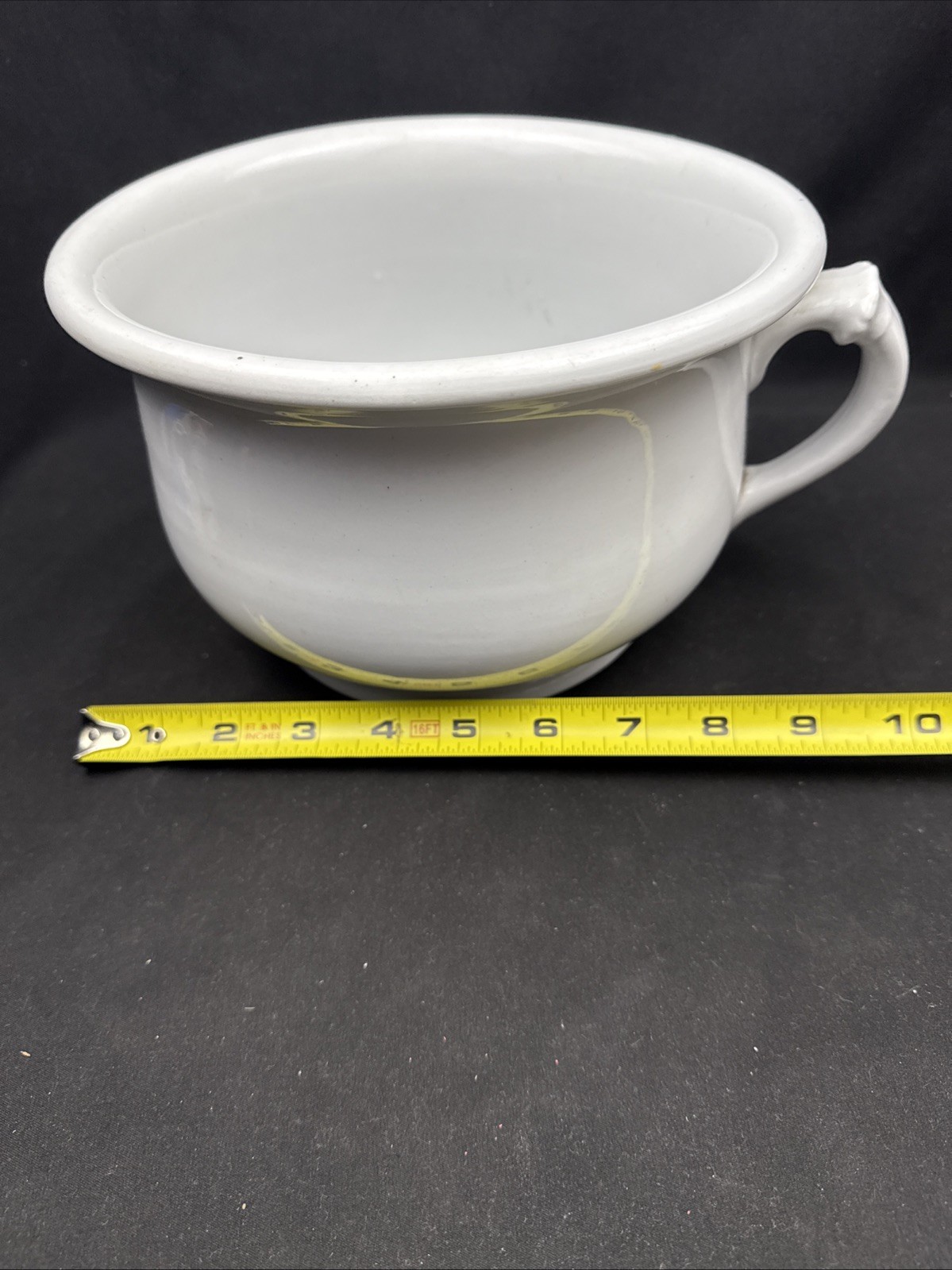 WARRANTED IRONSTONE LARGE WHITE CHAMBER POT Antique SENATE T&R BOOT BURSLEM