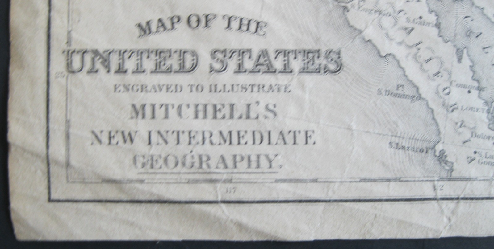 ca.1868 US Mitchell Map Wyoming attached to Dakota with Rare Script Annotation