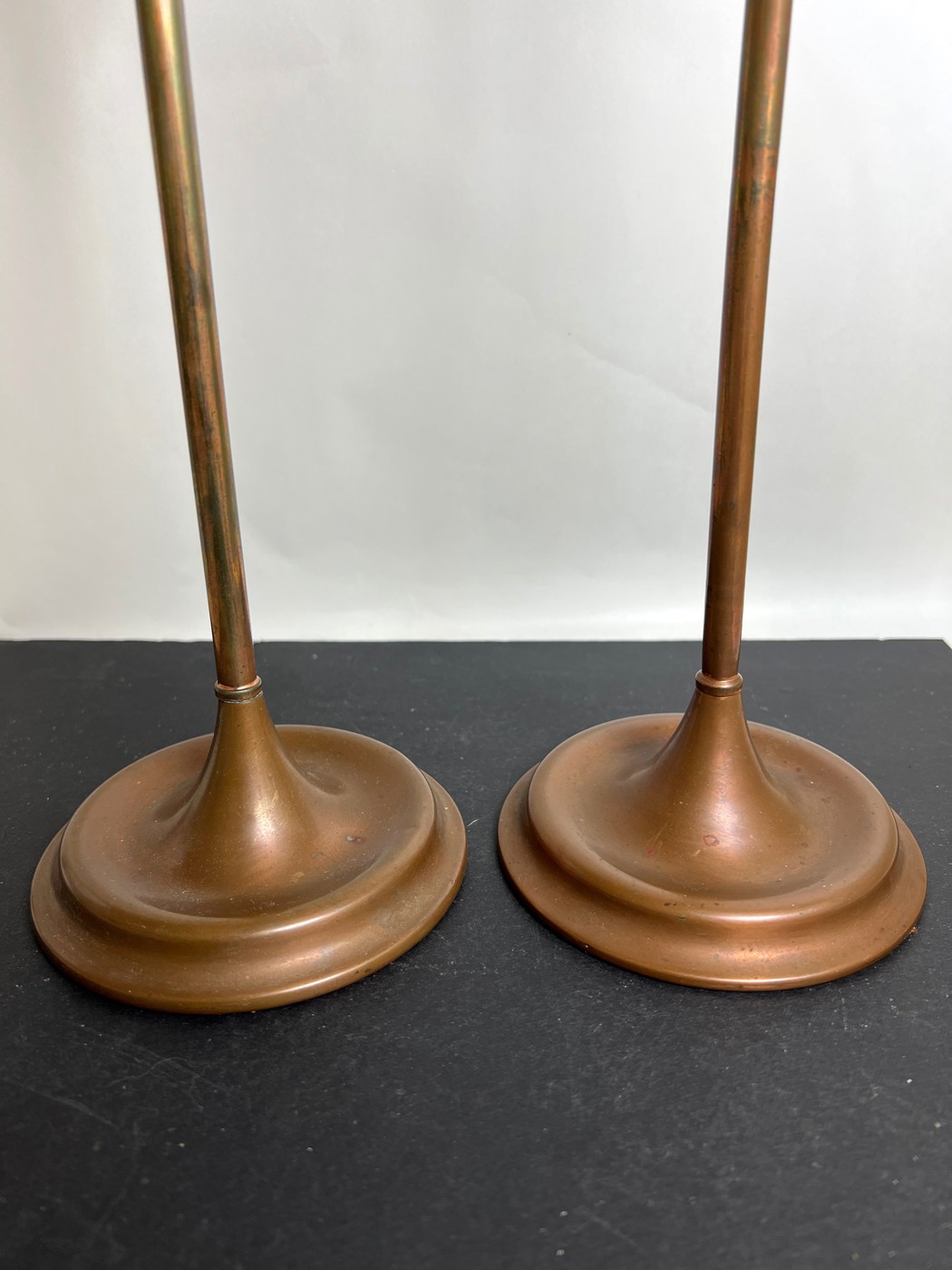 PR c1910 Candlesticks Mission Arts Crafts Sternau Co. Solid Copper Jarvie Style