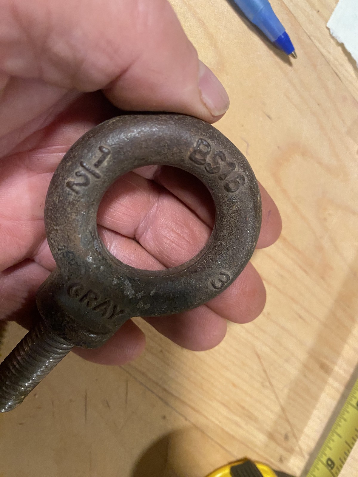 2-1/8″ outer diameter 1-1/8″ hole Rusty Crusty SHOULDER EYE BOLT 1/2″ C Shank