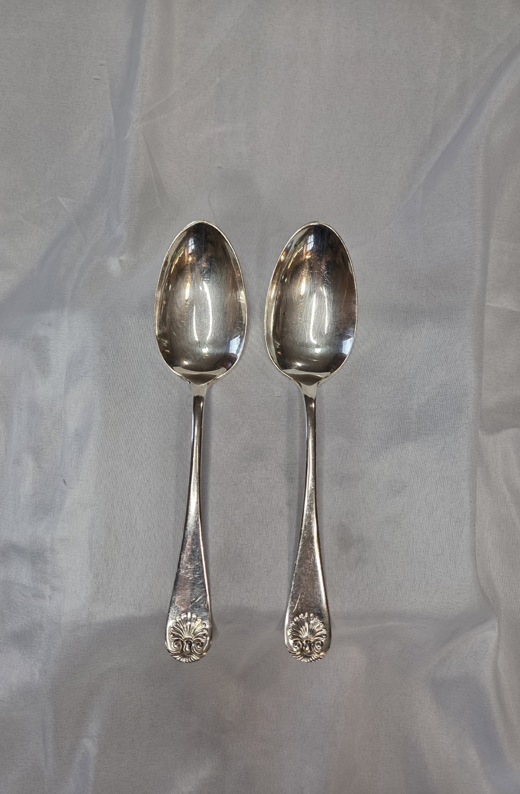 R Wallace Antique Shell Serving Casserole Spoon 1835 A1 8″ Silverplate 1900’s