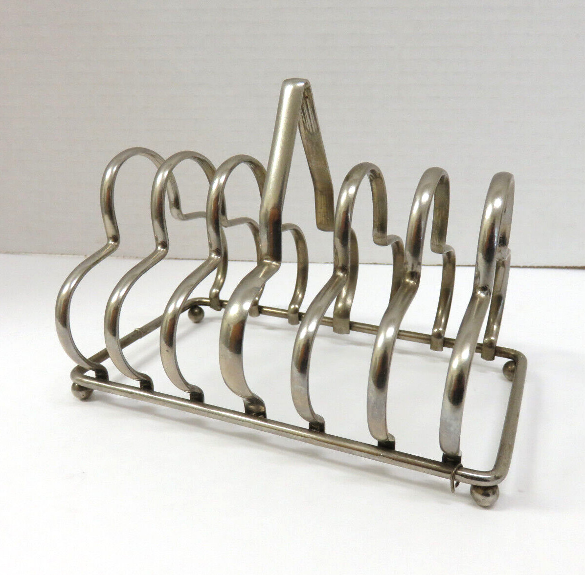 Art Deco Silver Plate 6 Slot Toast Rack Letter Holder