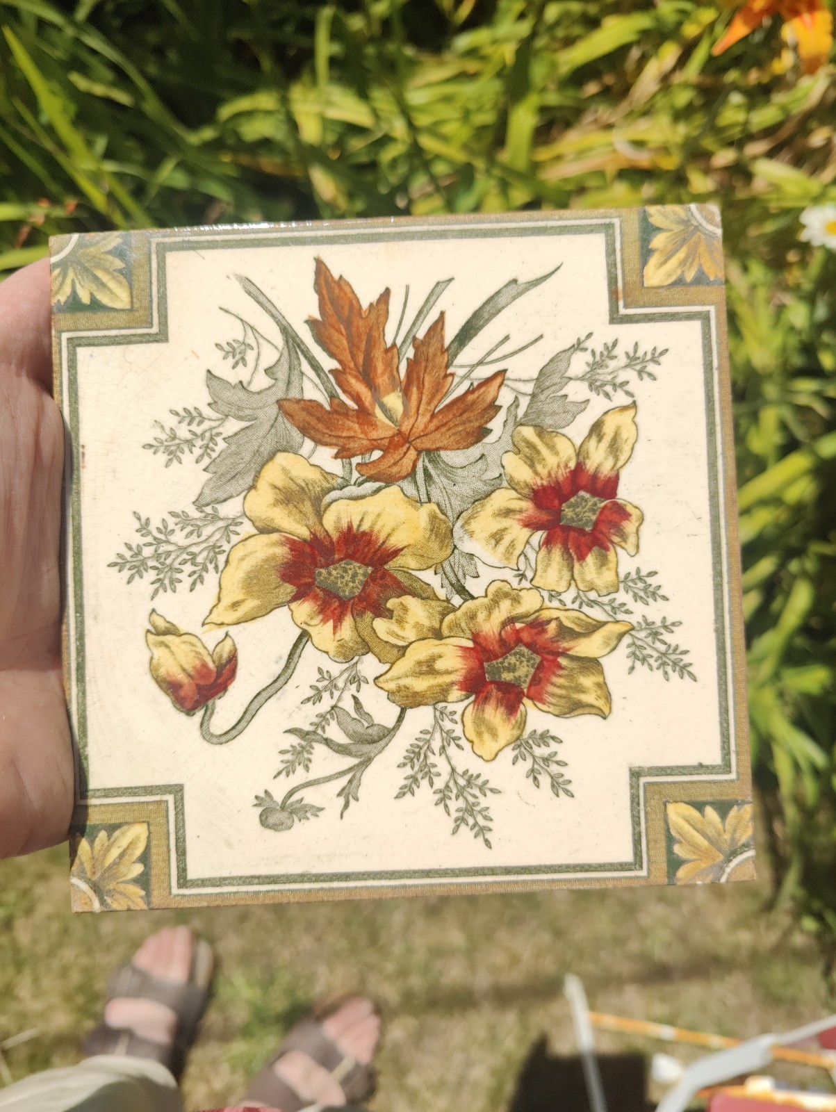 Antique Set Of Victorian Tiles 6-in 15.2cm Square