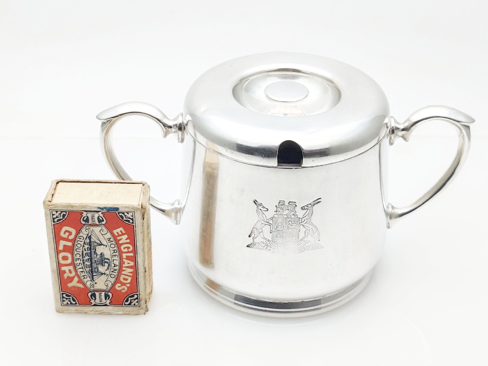 South Africa Interest Vintage Silver Plated Lidded Sugar Bowl EPNS