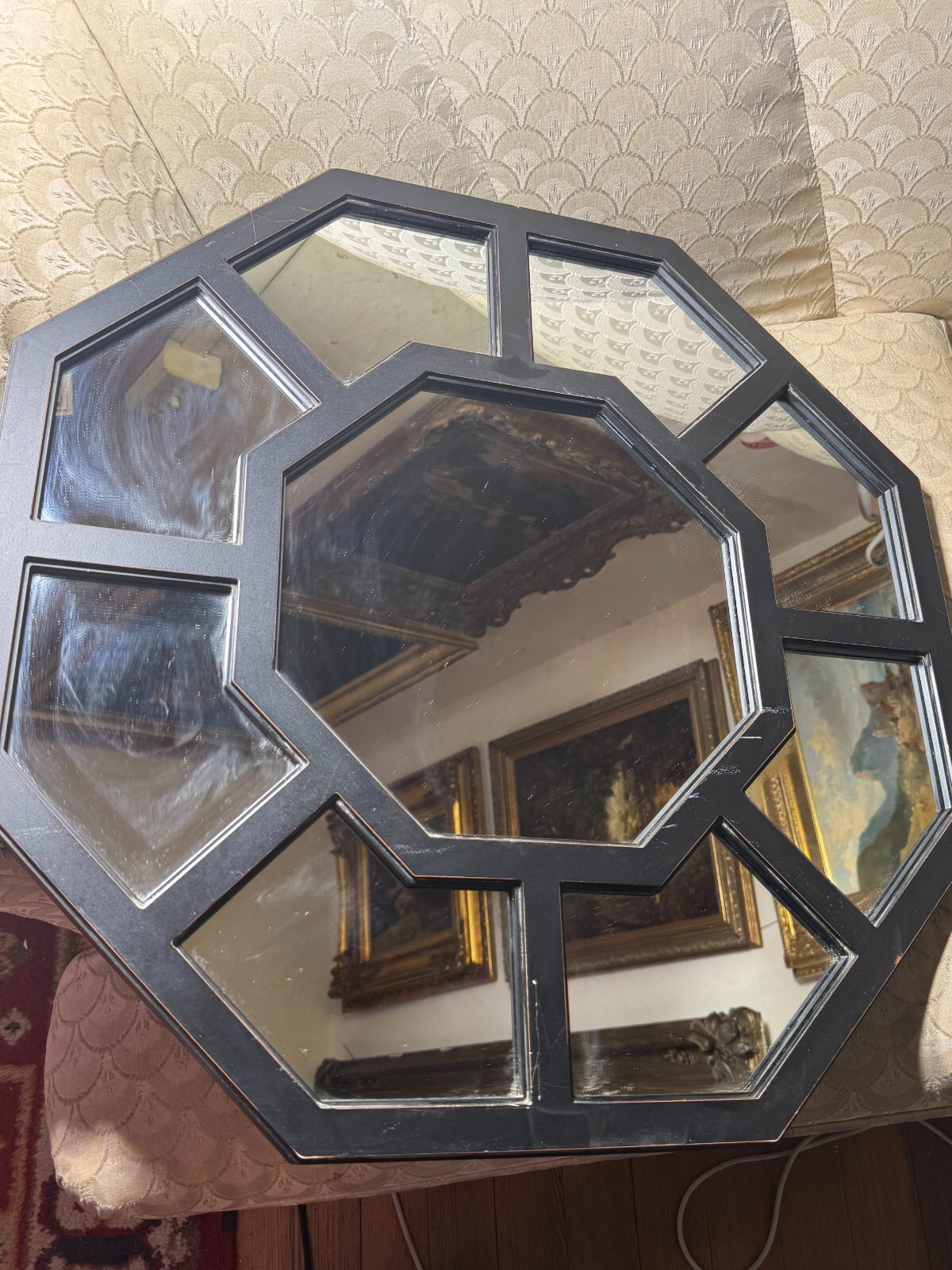 Parisian Home Paneled Octagonal Wall Mirror – 24.0″ W x 24.0″ T x 1.0″ D