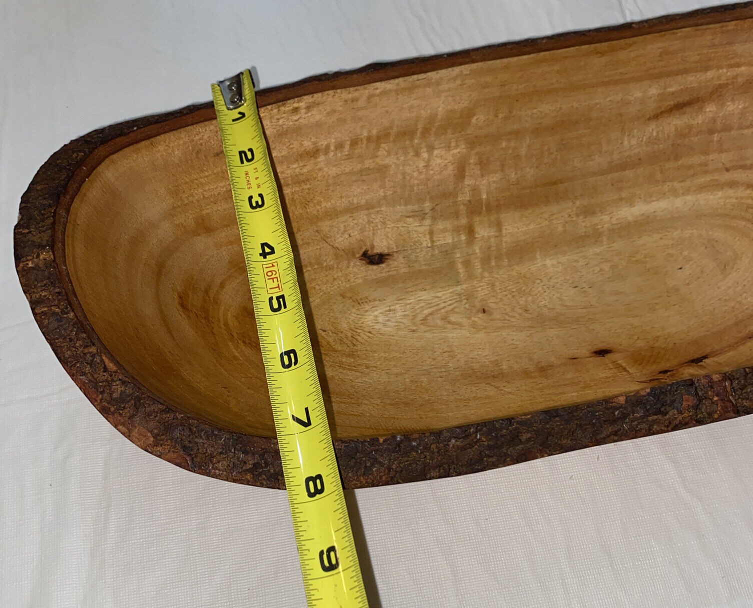 Rustic, Live Edge, Rectangle, Hand, Turned Wooden Bowl 15”L￼
