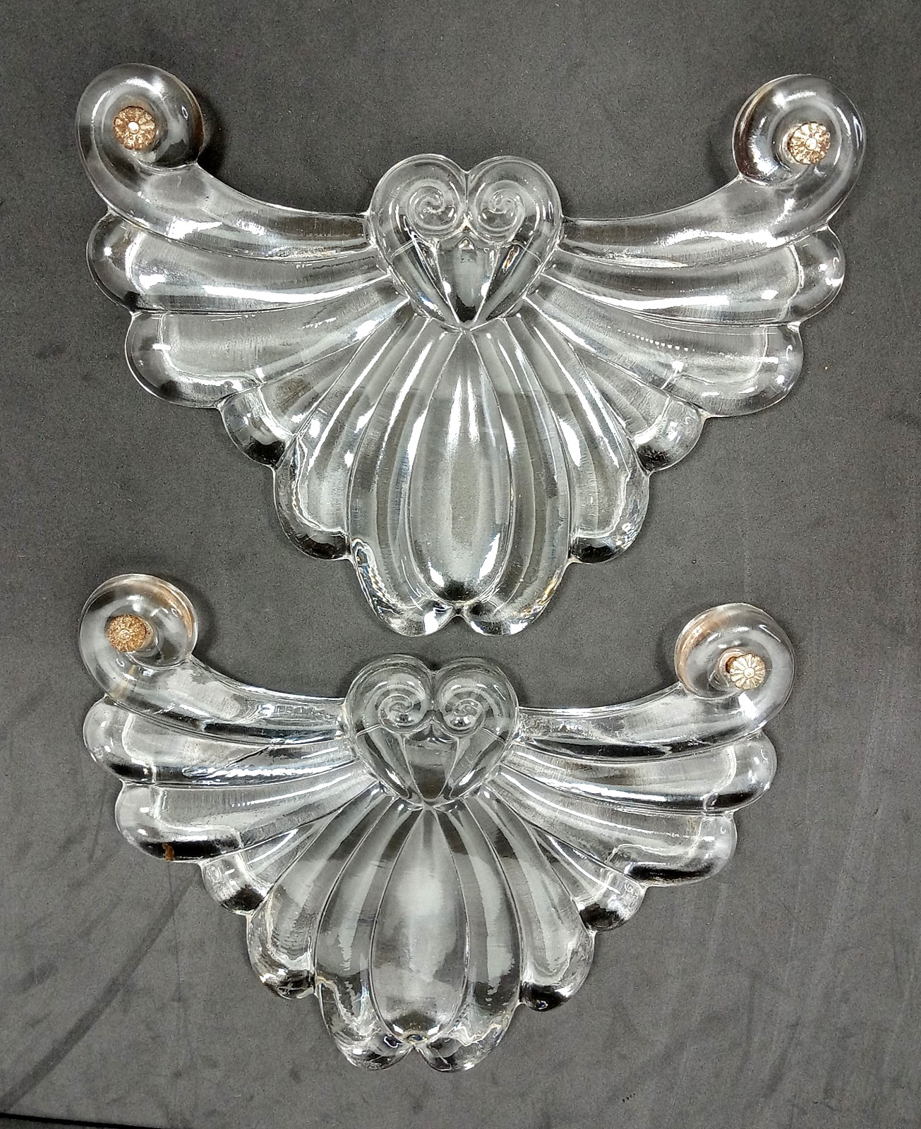 Vintage Crystal Rosette Glass Appliqué for Chandelier Sconce Mirror Dresser
