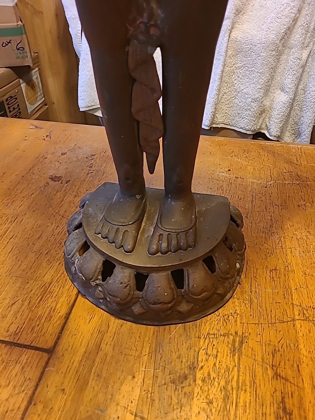 Antique Thara Tara Buddhist Buddha Statue 29″ Bronze ? Figure Asian God Estate