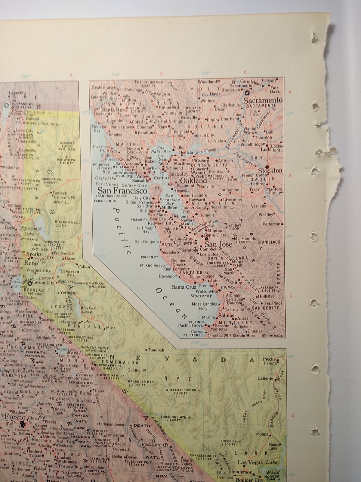 Vintage CALIFORNIA Atlas Map Print 1964 Encyclopedia Britannica World Atlas Page