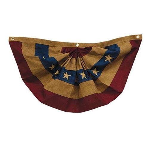 New Primitive Americana Patriotic BURLAP BUNTING FLAG Banner 24″x48″