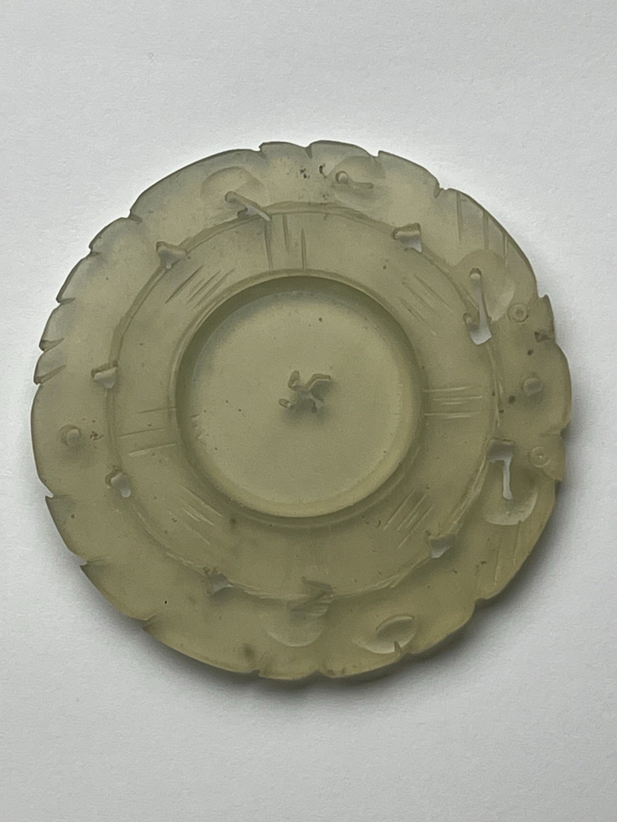 RARE Hand Carved Chinese Translucent Jade bi-disc Pendant Spinning Center