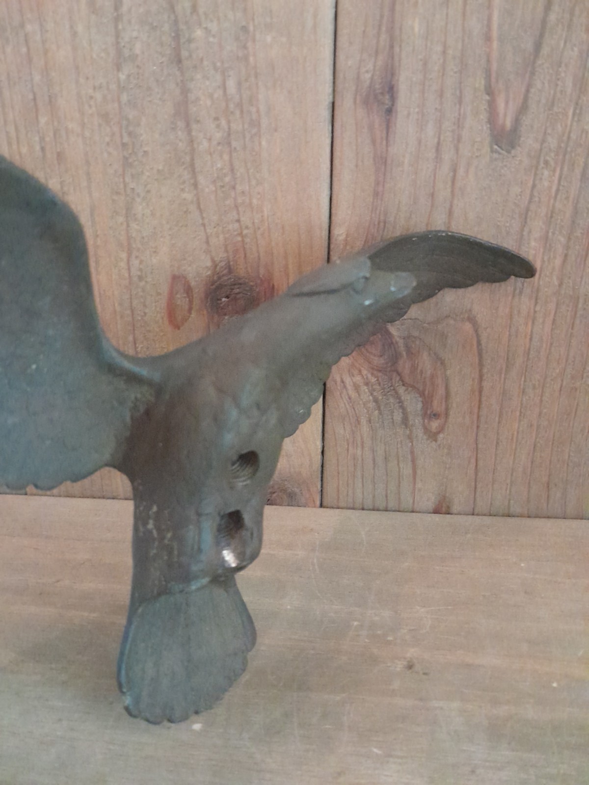 Vintage Cast Brass American Eagle Flag Pole Topper Finial Spread Wings Americana