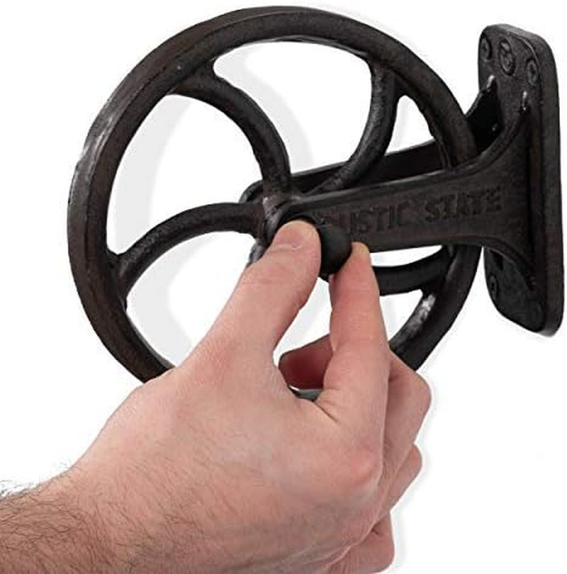 Halat Cast Iron Vintage Industrial Wheel Farmhouse Wall Mount Pulley 6.75 Inch D