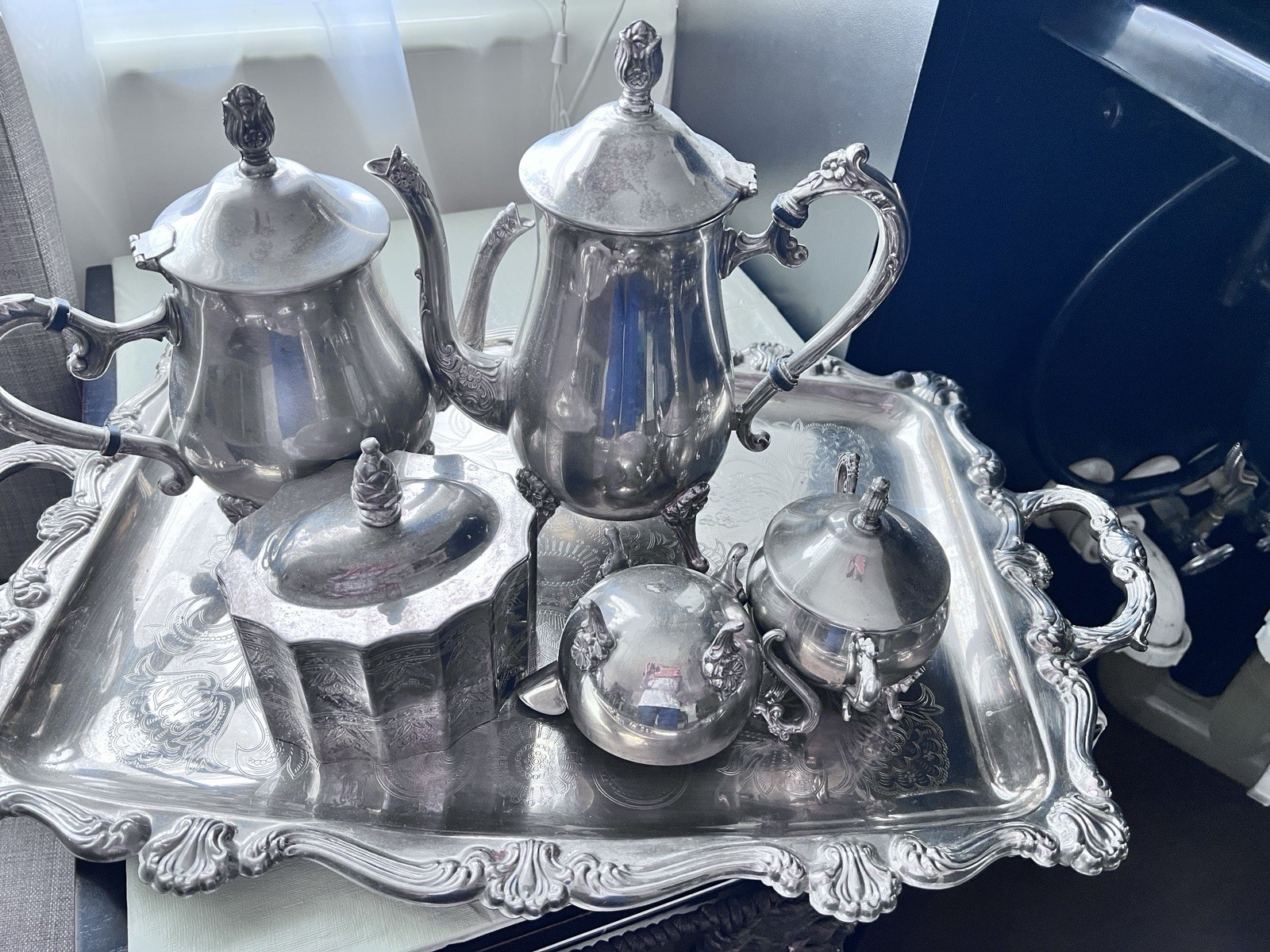 Ornate I.S.Co. International Silver Company Coffee Teapot Victorian Pot Vintage