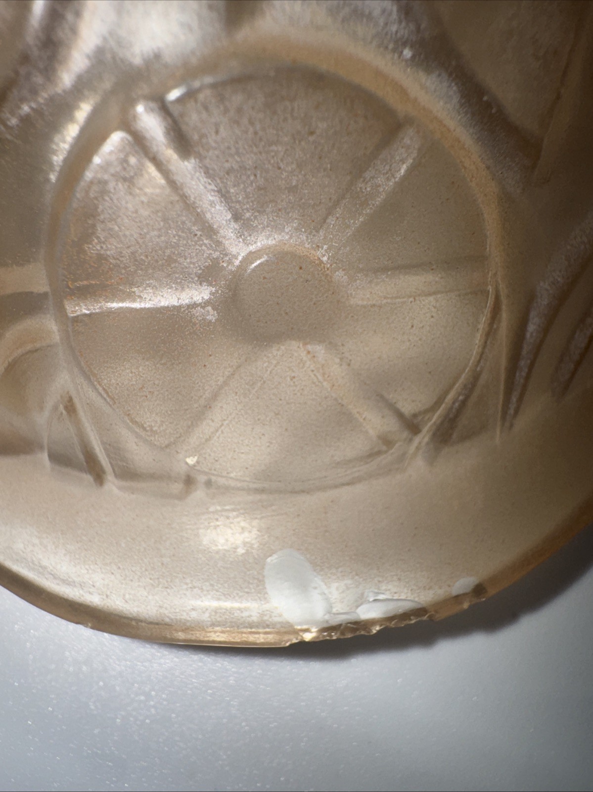 1930’s Art Deco Style Nauticalesque Pressed Glass Ceiling Fixture Pendant
