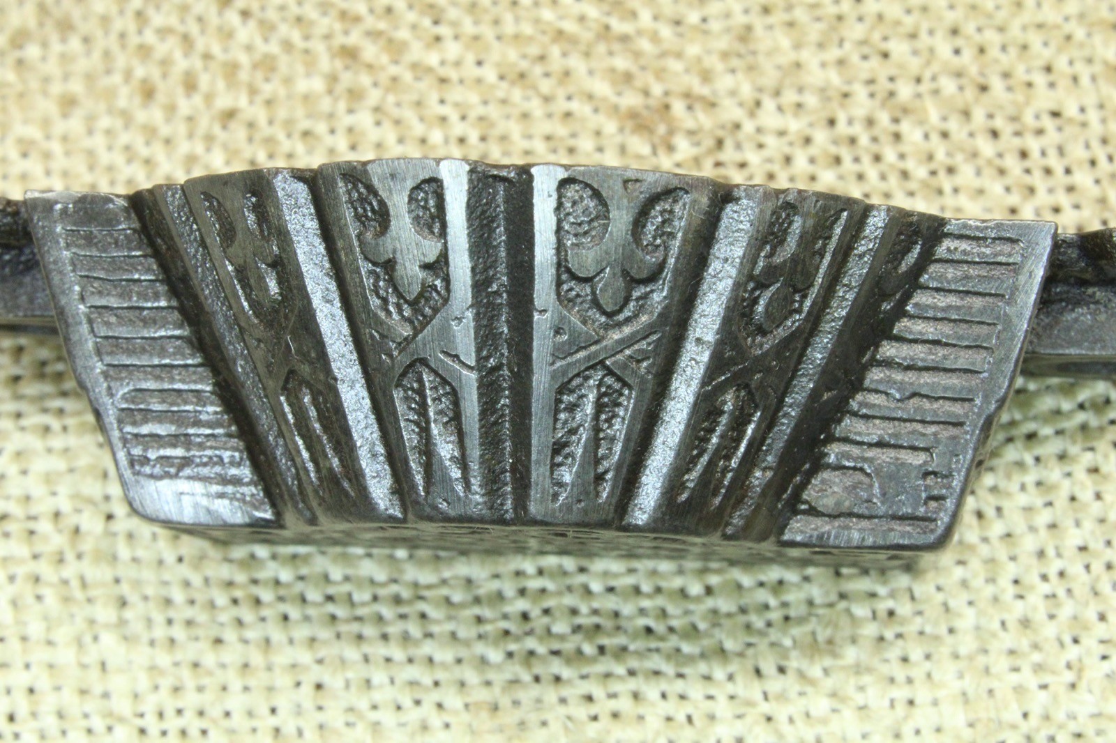 Old Bin Drawer Pull Door Handle 4” Vintage 1872 Patent Nice! Fan Scroll