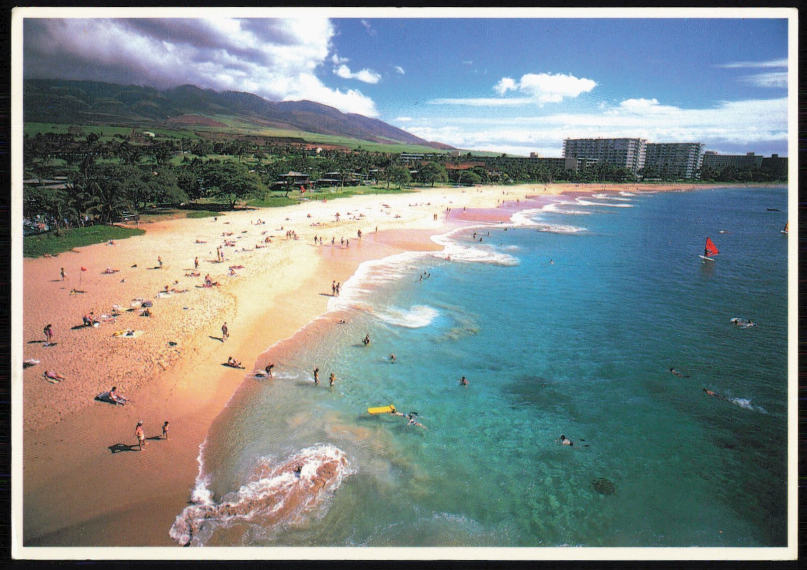 Kaanapali Beach, Island Of Maui Hawaii Aerial View Postcard