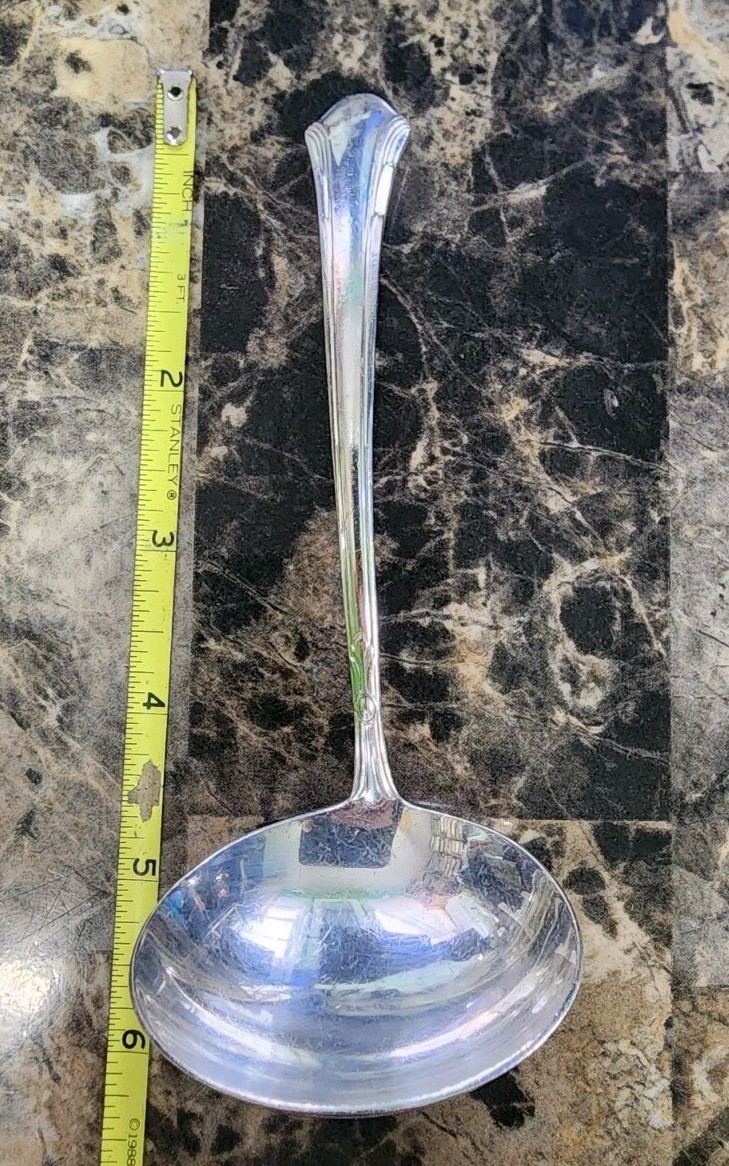 GORHAM ART DECO c1930 LADY CAROLINE PATTERN SILVERPLATD “6” GRAVY LADLE 🤎