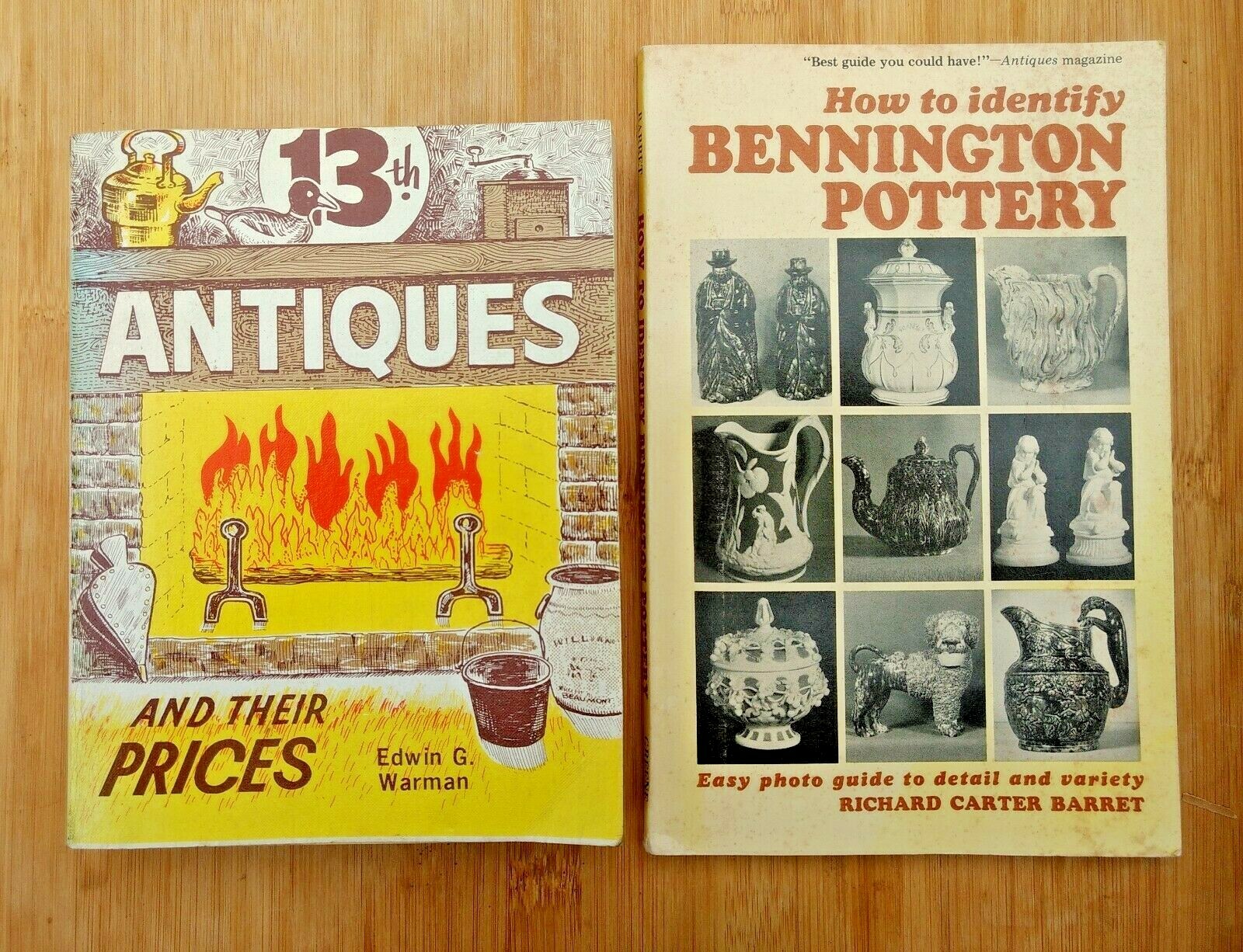 Books: Antiques & Their Prices by Warman 1976 & Bennington Pottery 1964 Lot (2)