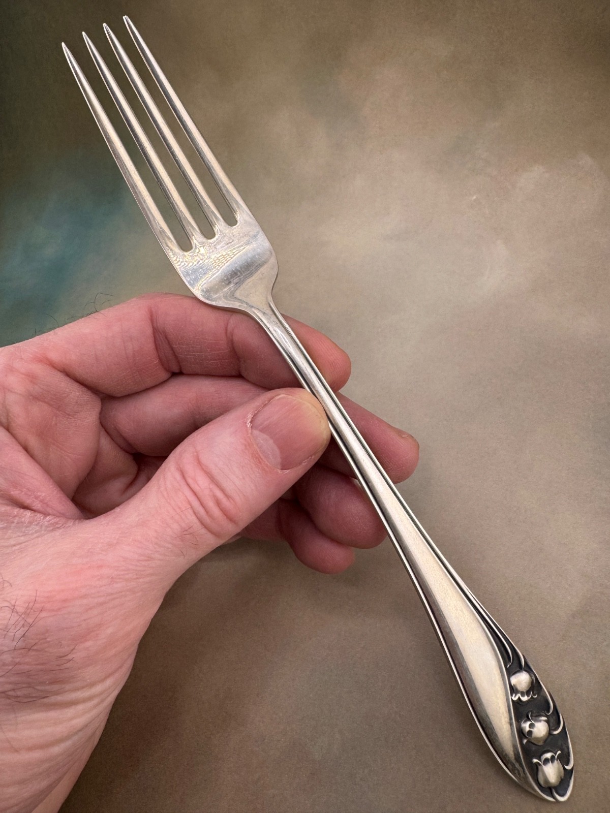 Gorham Lily of the Valley True “Dinner” Size Fork 8″ Long 1.80 troy ounces