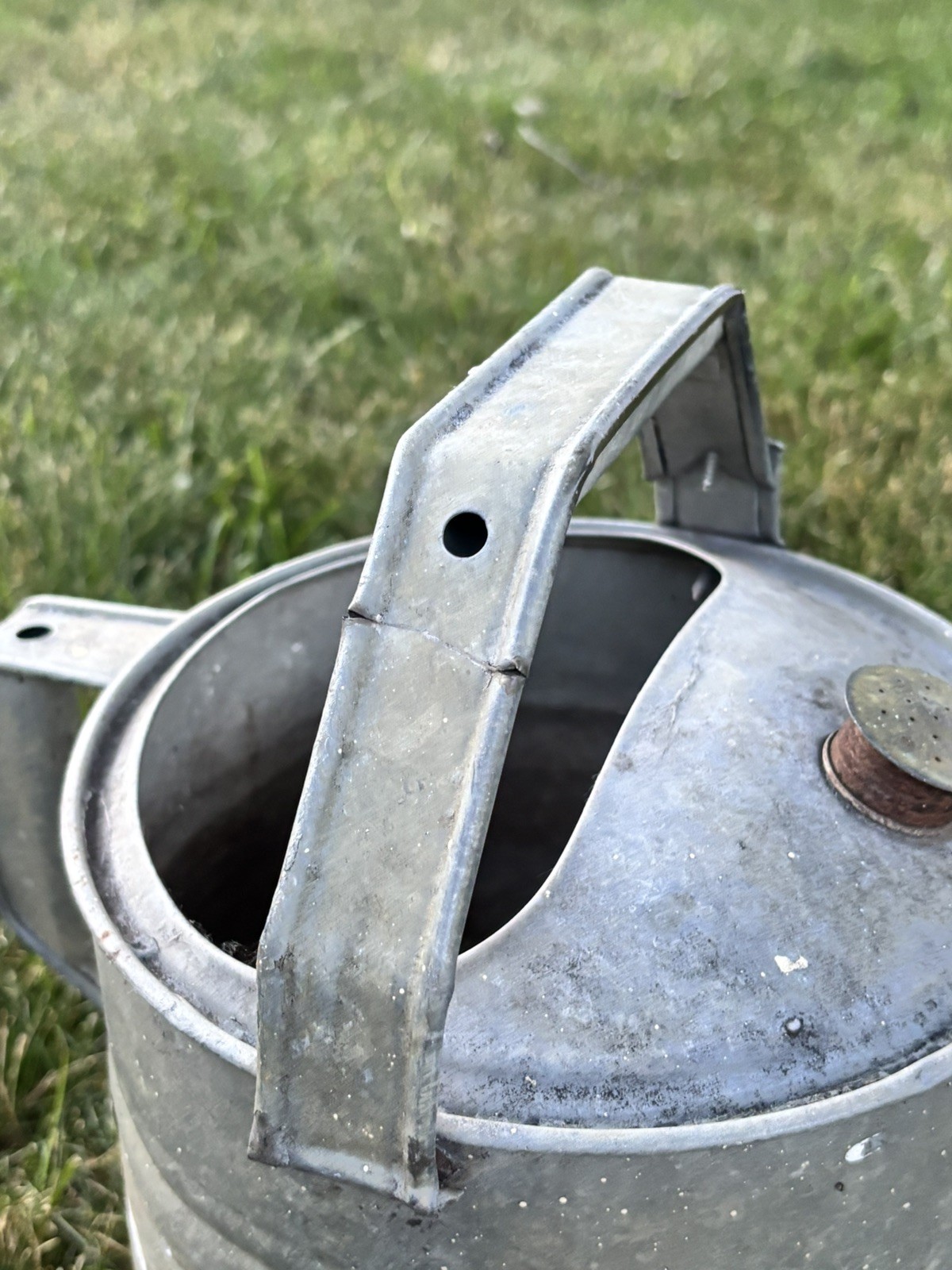 Vtg Watering Can Galvanized Sprinkler Head Flower Pot Rustic Farmhouse