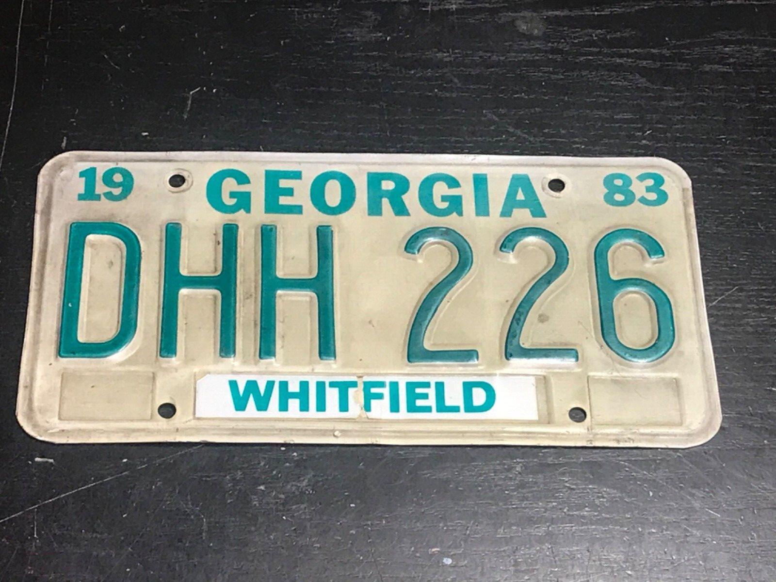 Vintage 1983 Geórgia License Plate PATINA Whitfield County DHH226 FREE SHIPPING
