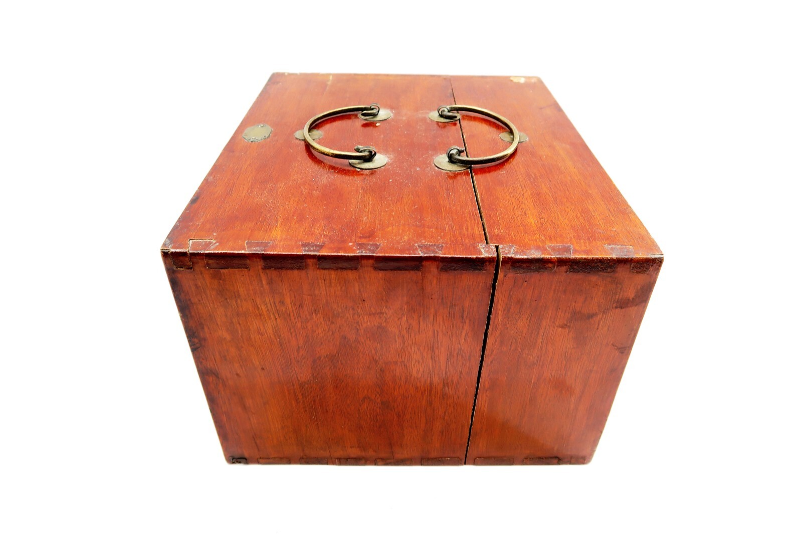 Antique CHINESE TABLE DESK With Skeleton Key Dovetailed Wood 4 Drawers 12″ x 10″
