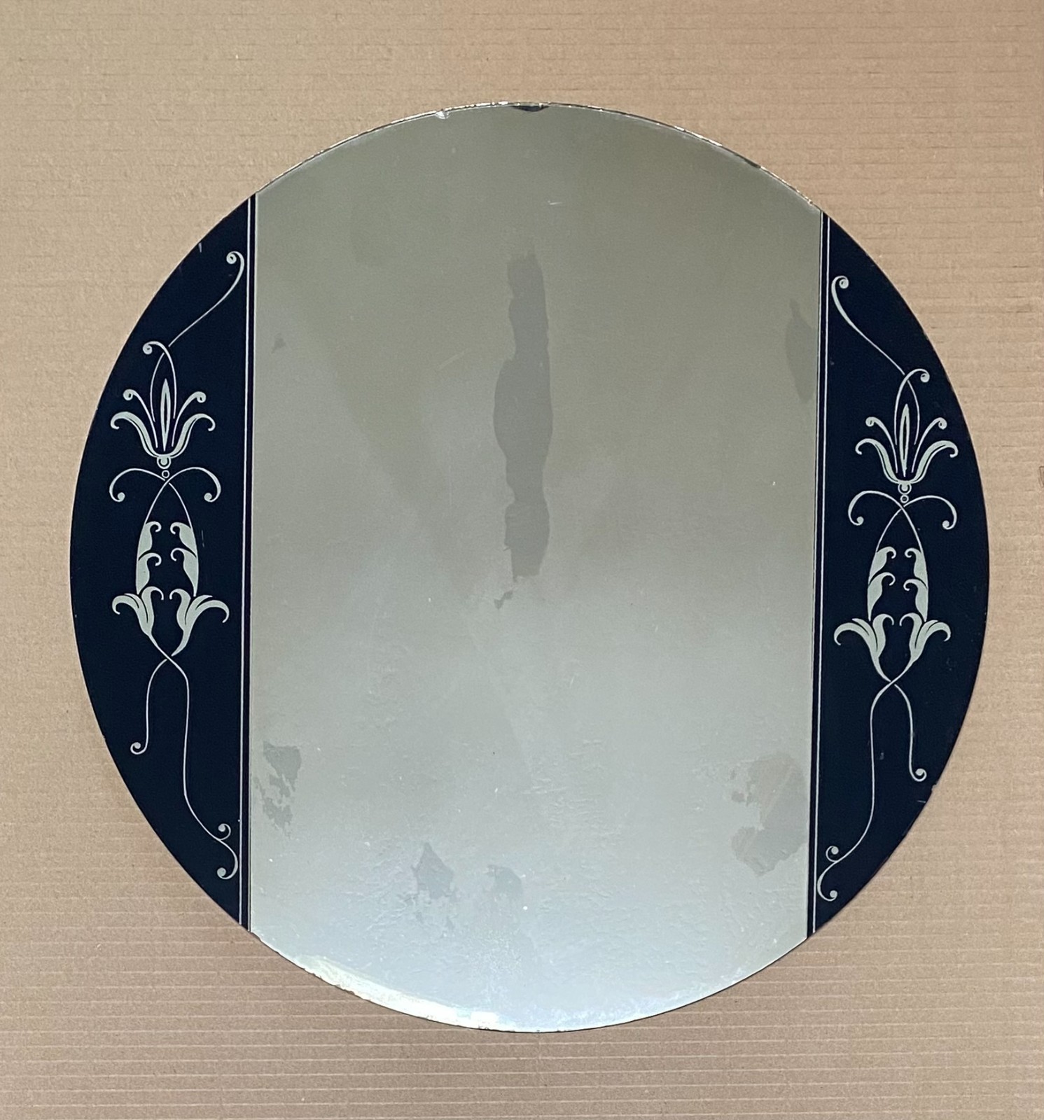 Art Deco Wall Mirror Vintage Round Victorian Hollywood Regency 20” Ornate Decor