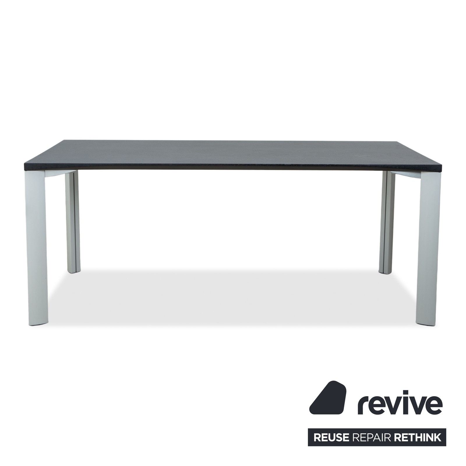 Rosenthal Dining Table Dark Gray Silver Legs 180 X 90 Cm