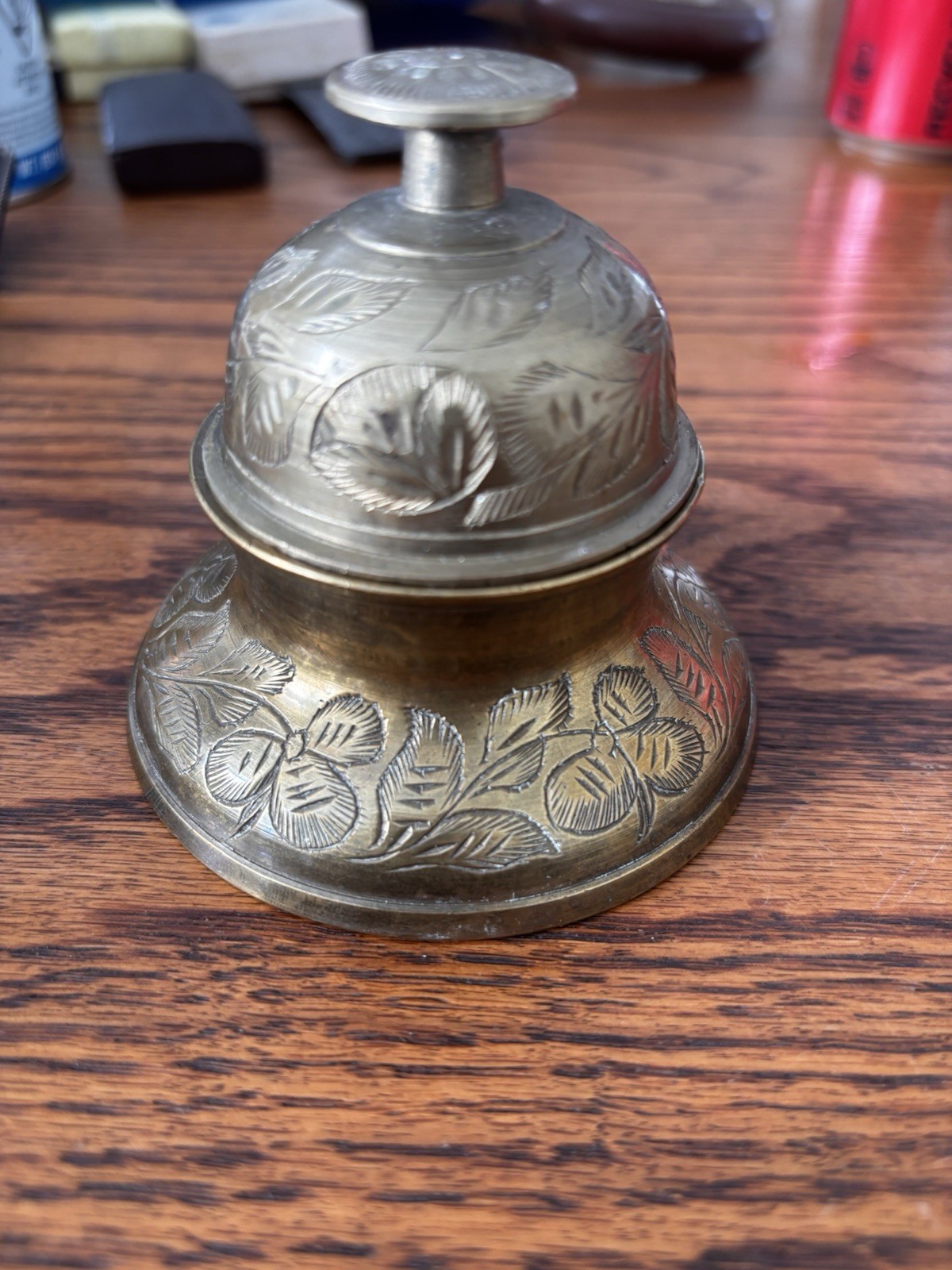 VTG India Brass Elephant Claw Bell Tribal Animal Working Bell With Stand