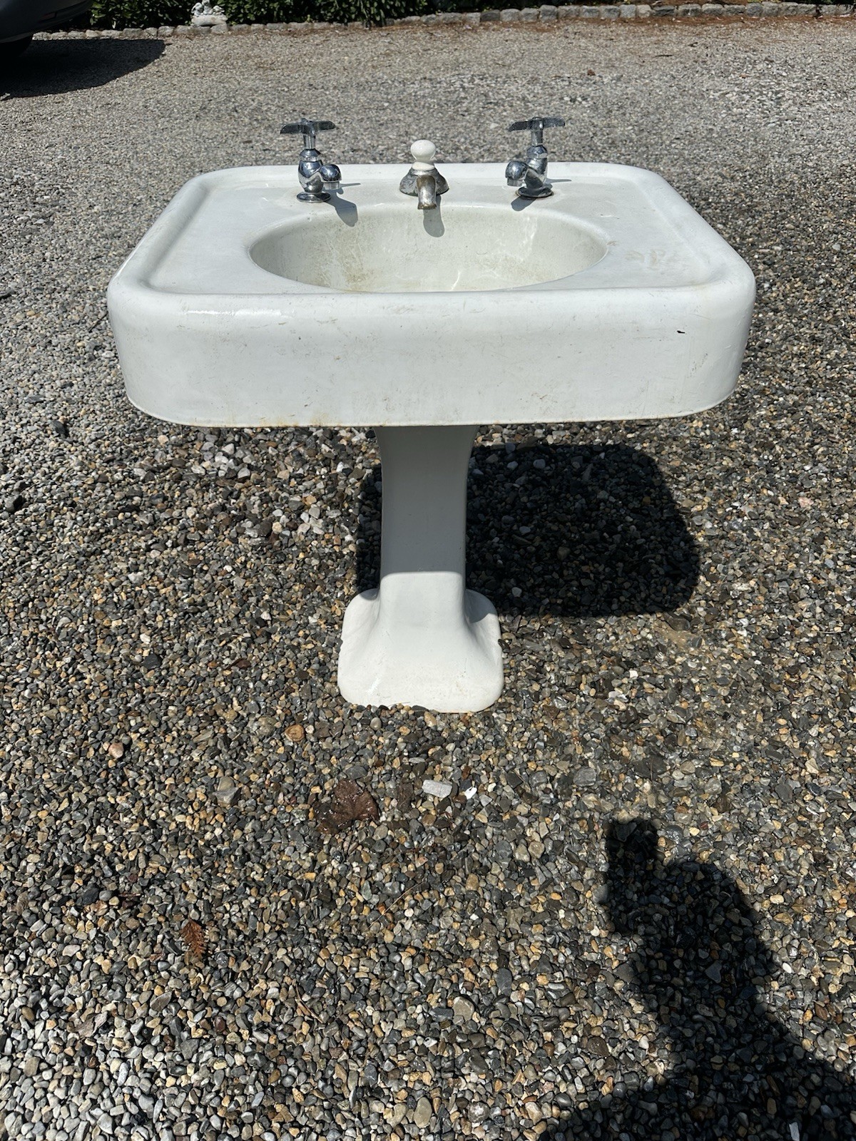 Antique Vintage Cast Iron Pedestal Sink – Standard Art Deco 1890-1920s