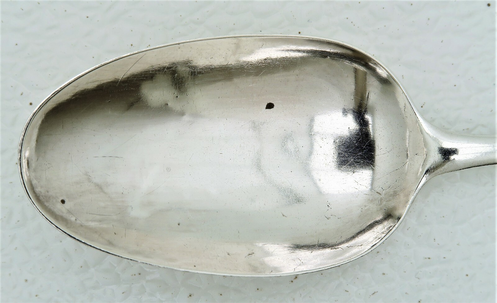 Early Coin Silver Table Spoon with Marks Engraved Date 1785