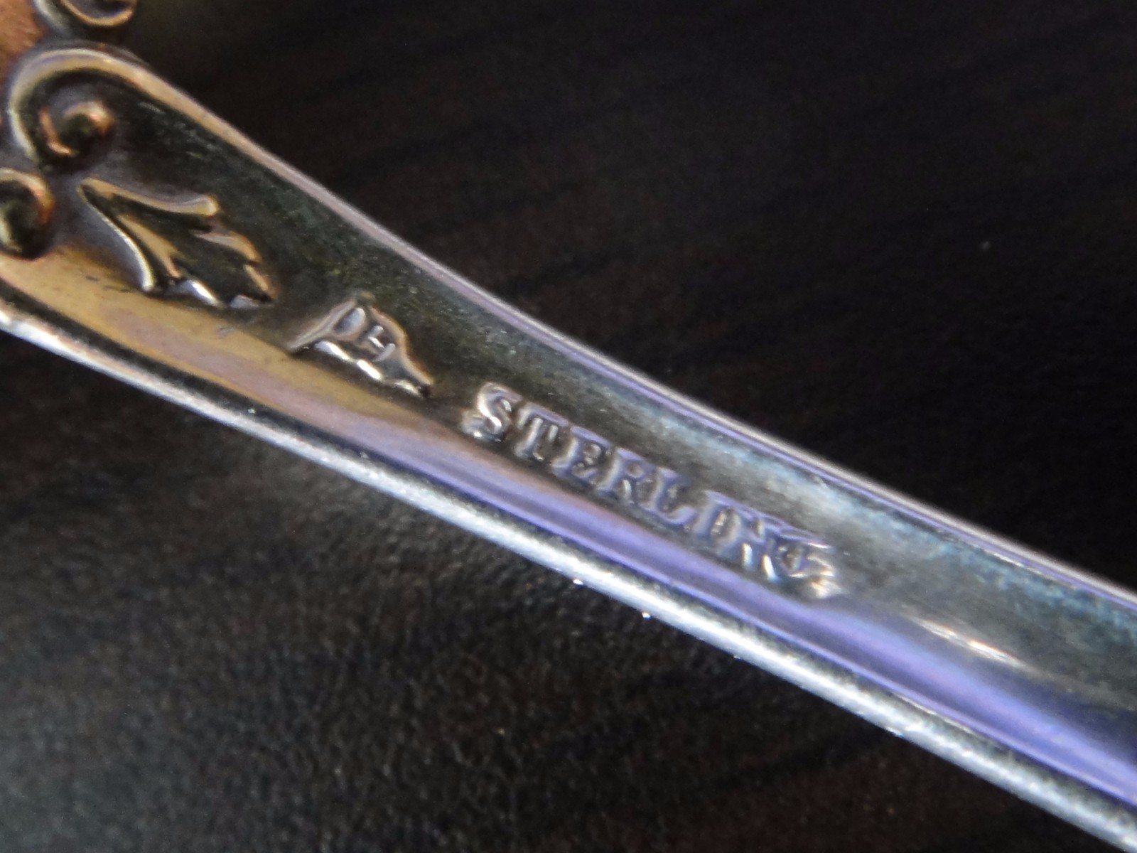 Antique 5″ Sterling Souvenir Spoon Goldwash Bowl with decorative “Chanute Kans”