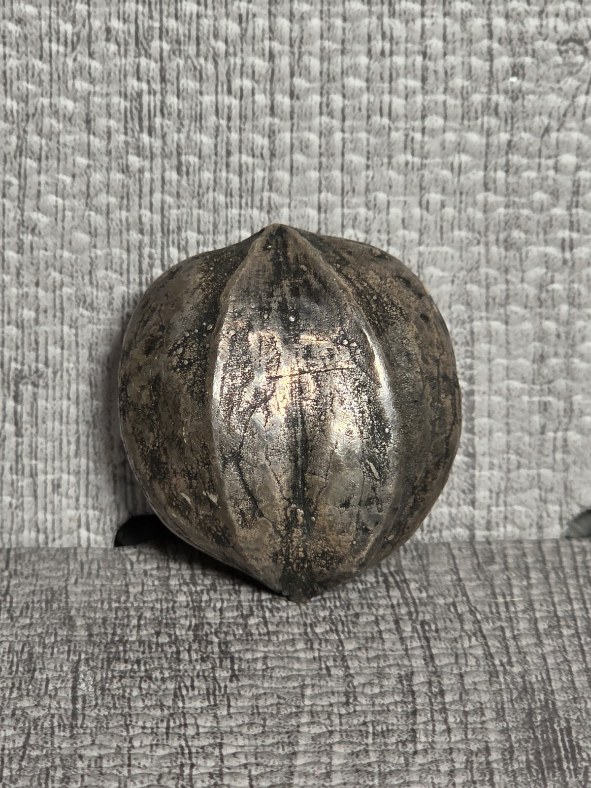 Antique Sterling Silver Walnut Sculpture Aged Patina Art Figurine 30G