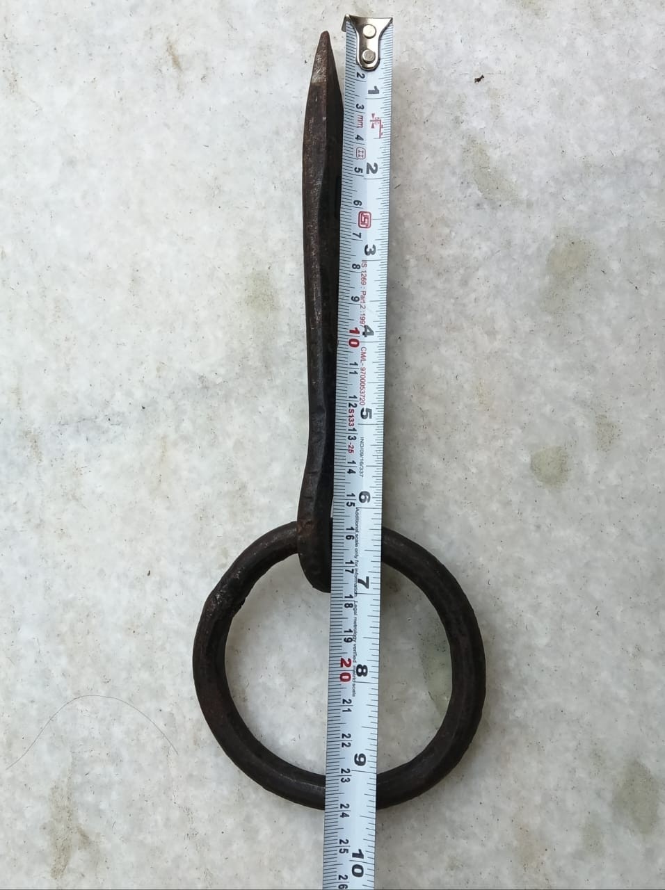 Antique Hook Wrought Iron Tethering Ring on Pin Blacksmith Hardware
