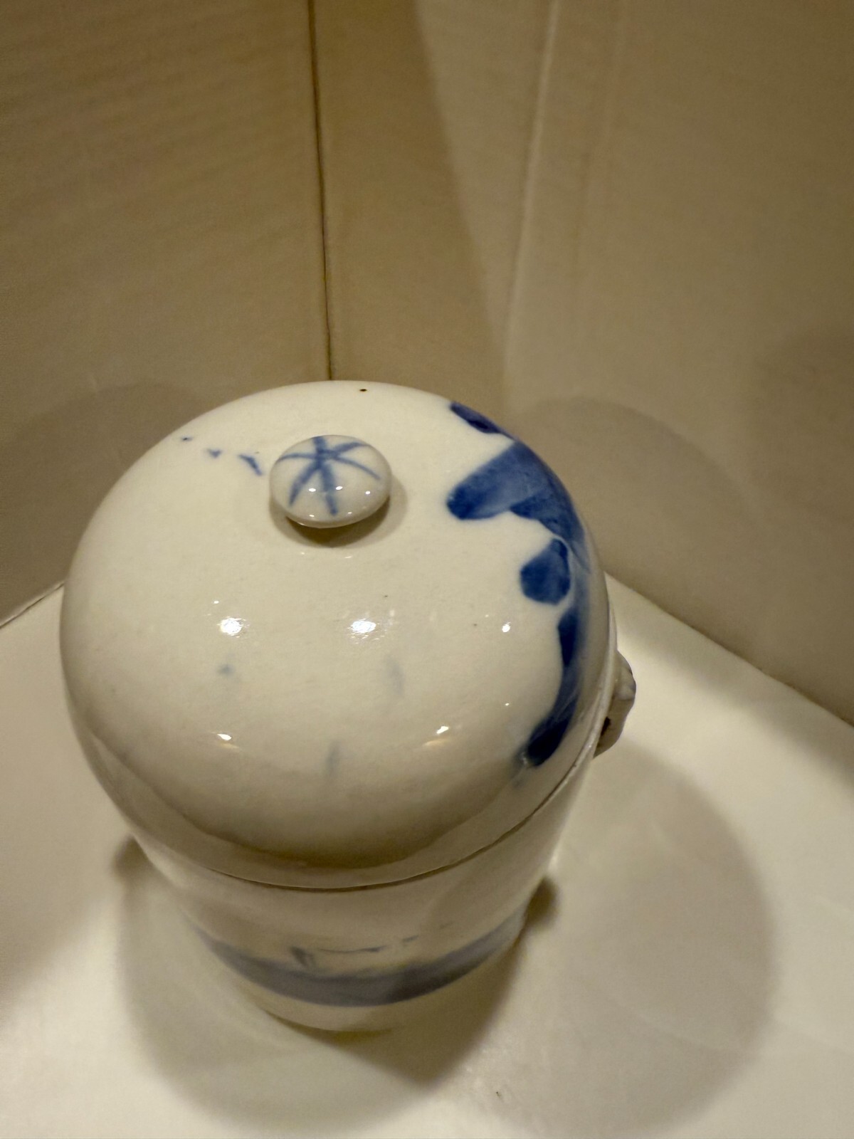 Vintage Japanese Pottery Tea Ginger Jar Canister with Lid 7″H X 3.5″D
