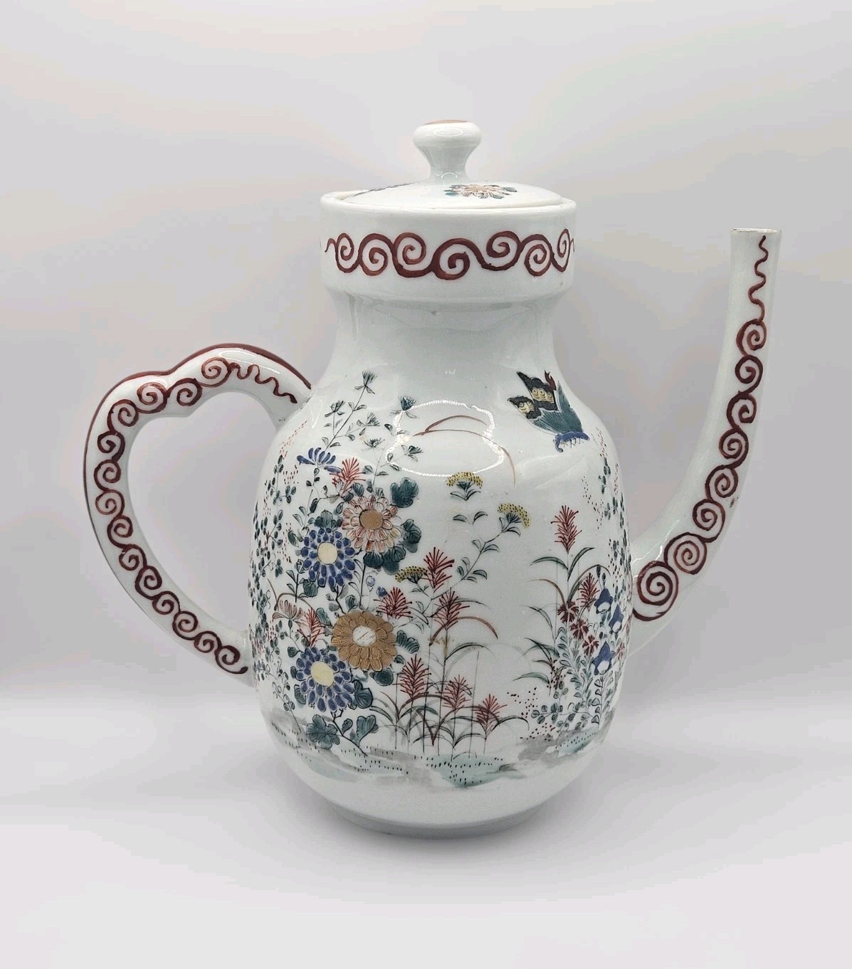​Antique Japanese Arita Porcelain Chocolate Pot – Kakiemon Style 18/19th Century