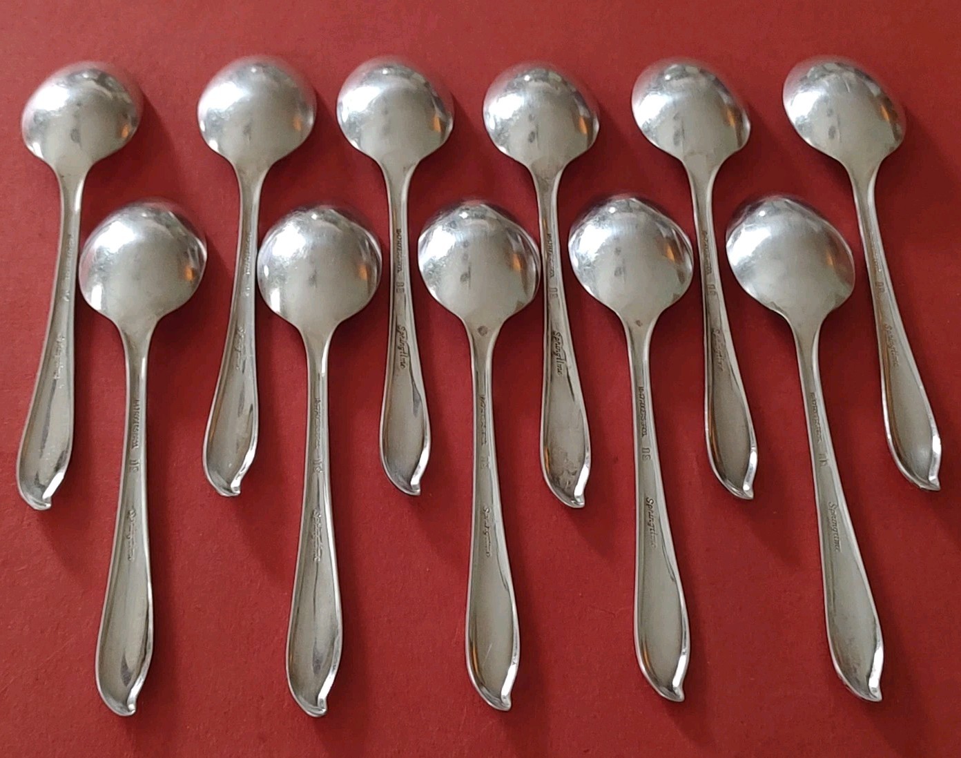 34pc 1847 Rogers Bros SPRINGTIME Silverplate Spoons Dinner Salad Forks Knives IS