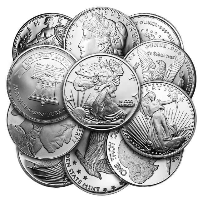 1 oz. SiIver Round – Random Brand – Secondary Market – .999 Fine