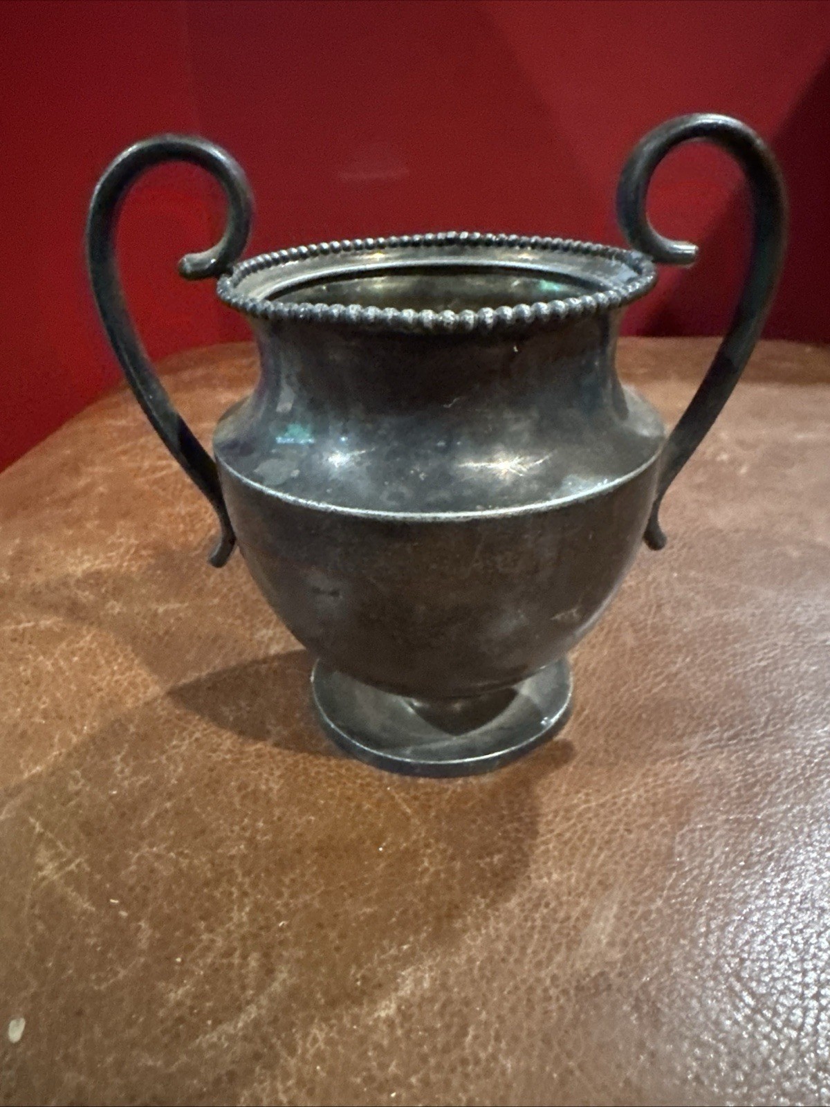 The S.C.P Co. Meriden Conn. Sugar Bowl 2 Handles (Engraved – HEH) Silver Plated
