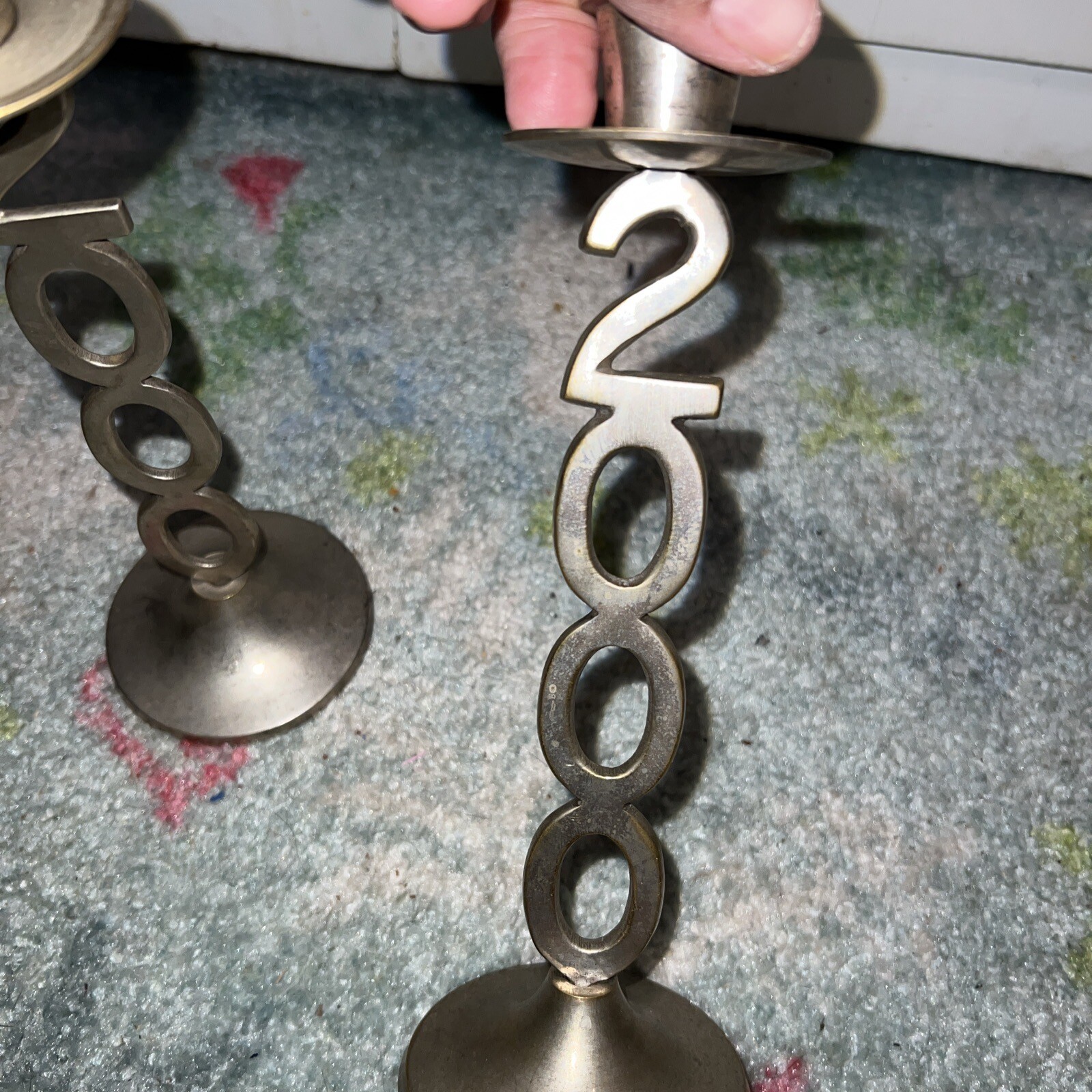 Vintage Candleholders 2000 Millennium Silver Plate Silver Plate 8 1/2 In Tall