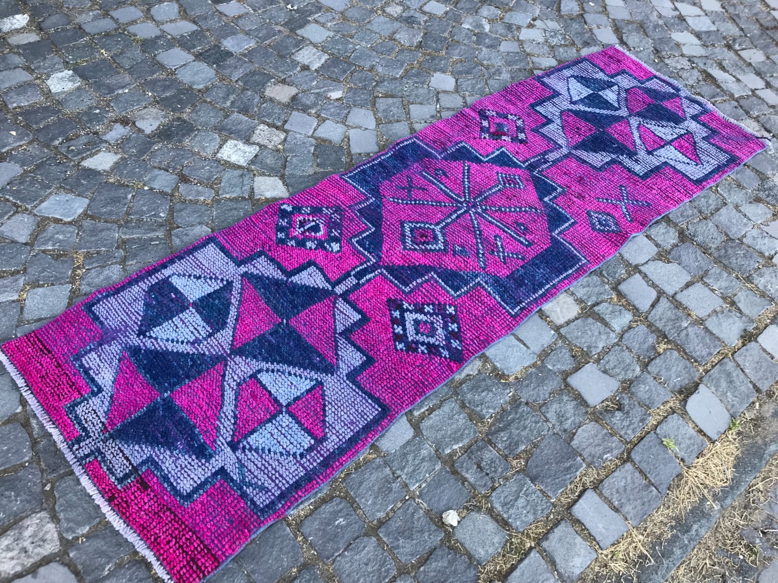 Boho Decor Rug, Oushak Kilim Rug, Turkish Vintage Rug, Handmade Rug,2,3 x 7,4 ft