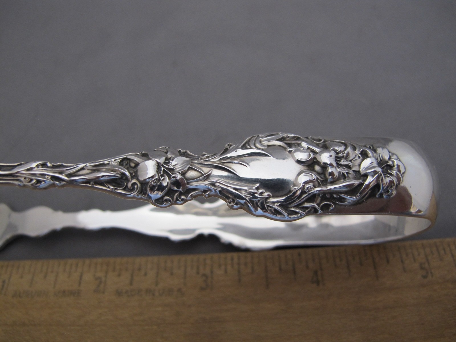 Whiting Sterling LILY (1902) Large SUGAR TONGS-5 Inches-Pat Apd For-Mono SKS