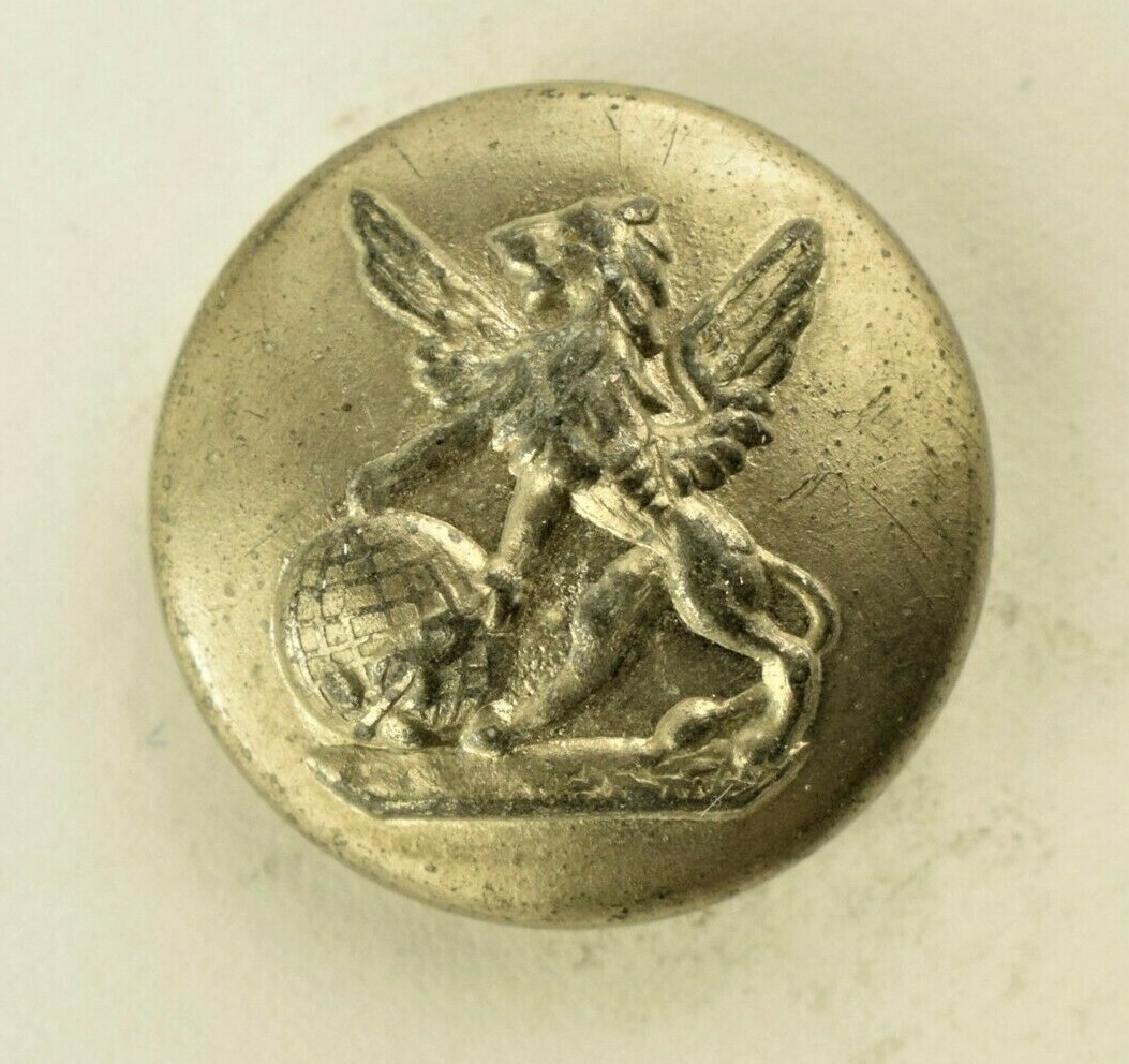 1860s-70s Livery German Winged Lion with Globe Uniform Button Original F3BT