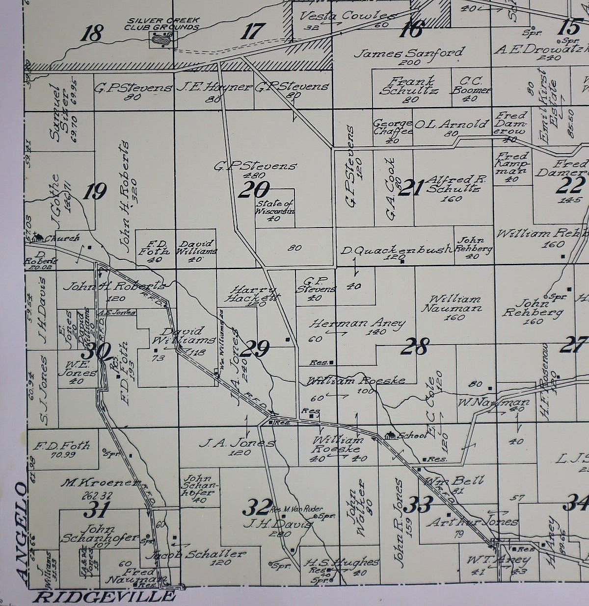 Old 1915 Plat Map ~ ADRIAN, JACKSONVILLE, Twp., MONROE Co., WISCONSIN (LG14x17)